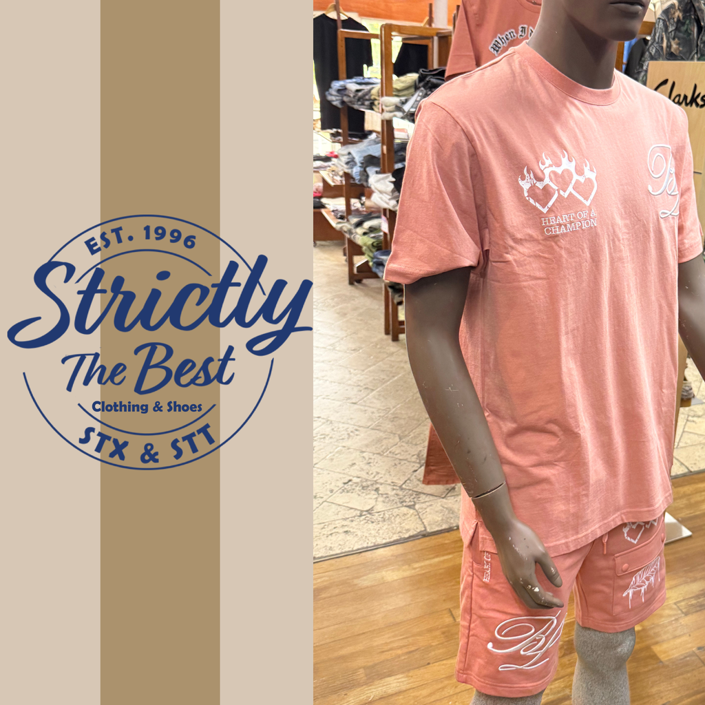 Heart of a Champion – Coral Set (Top &amp; Shorts)