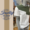 Kangol Embossed Panel Tee – Olive &amp; White
