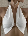 V-Neck Hook Backless Halter Top