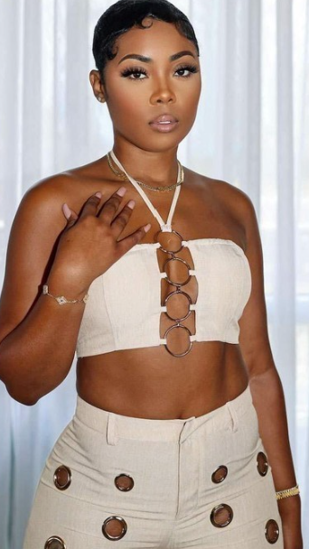 Two Piece Wide Leg Cutout Set (Apricot