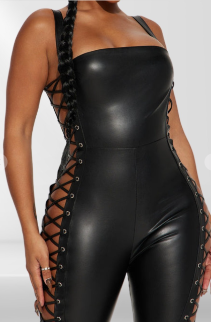 Faux Leather Jumpsuit
