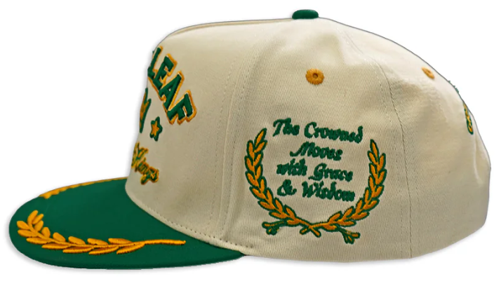 BLAC LEAF – Crowned Kings Snapback (Cream/Green)