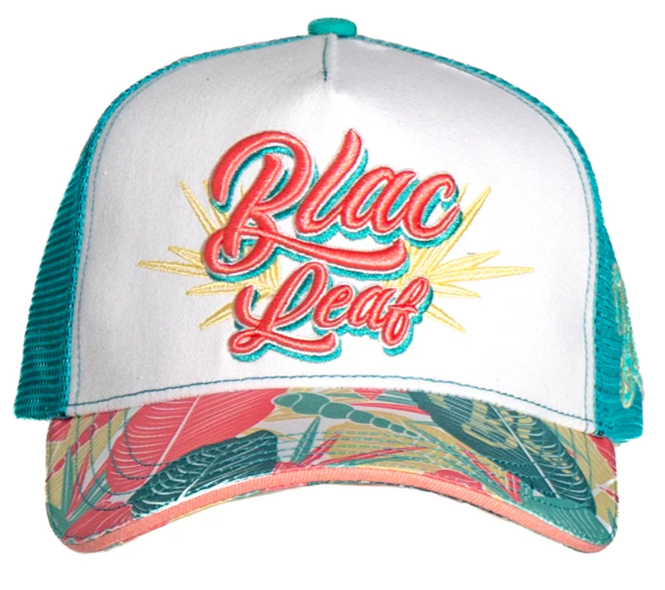 BLAC LEAF – Tropical Script Trucker Hat