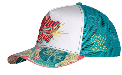 BLAC LEAF – Tropical Script Trucker Hat