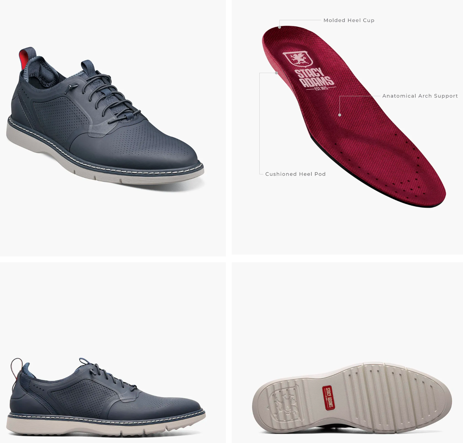 Stacy Adams – Modern Lace-Up Hybrid (Navy)