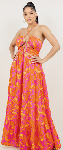 Sunset Tropic Maxi Dress – Bold, Elegant &amp; Island Inspired