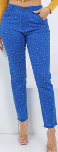 Royal Blue Sparkle Pants – Elegant & Confident Style