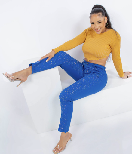 Royal Blue Sparkle Pants – Elegant & Confident Style