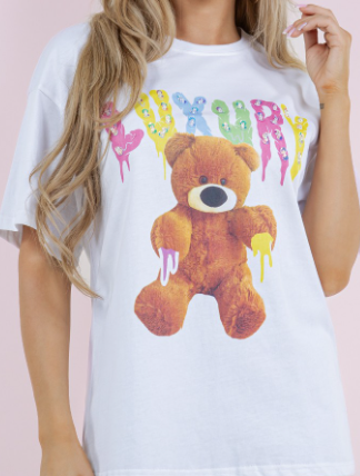 Luxury Teddy Graphic Tee – Cute, Bold &amp; Street Style