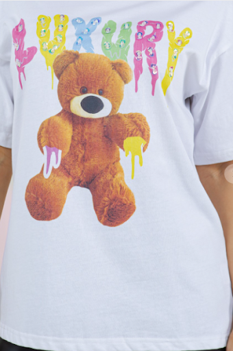 Luxury Teddy Graphic Tee – Cute, Bold &amp; Street Style